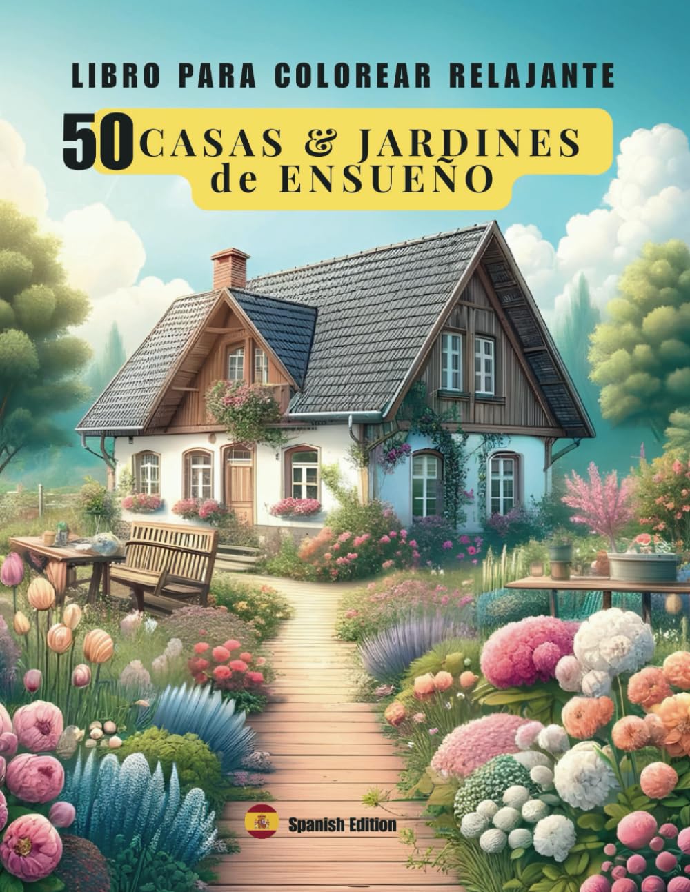 ler totalmente 50 CASAS & JARDINES de ENSUEÑO: LIBRO PARA COLOREAR RELAJANTE (Spanish Edition)
