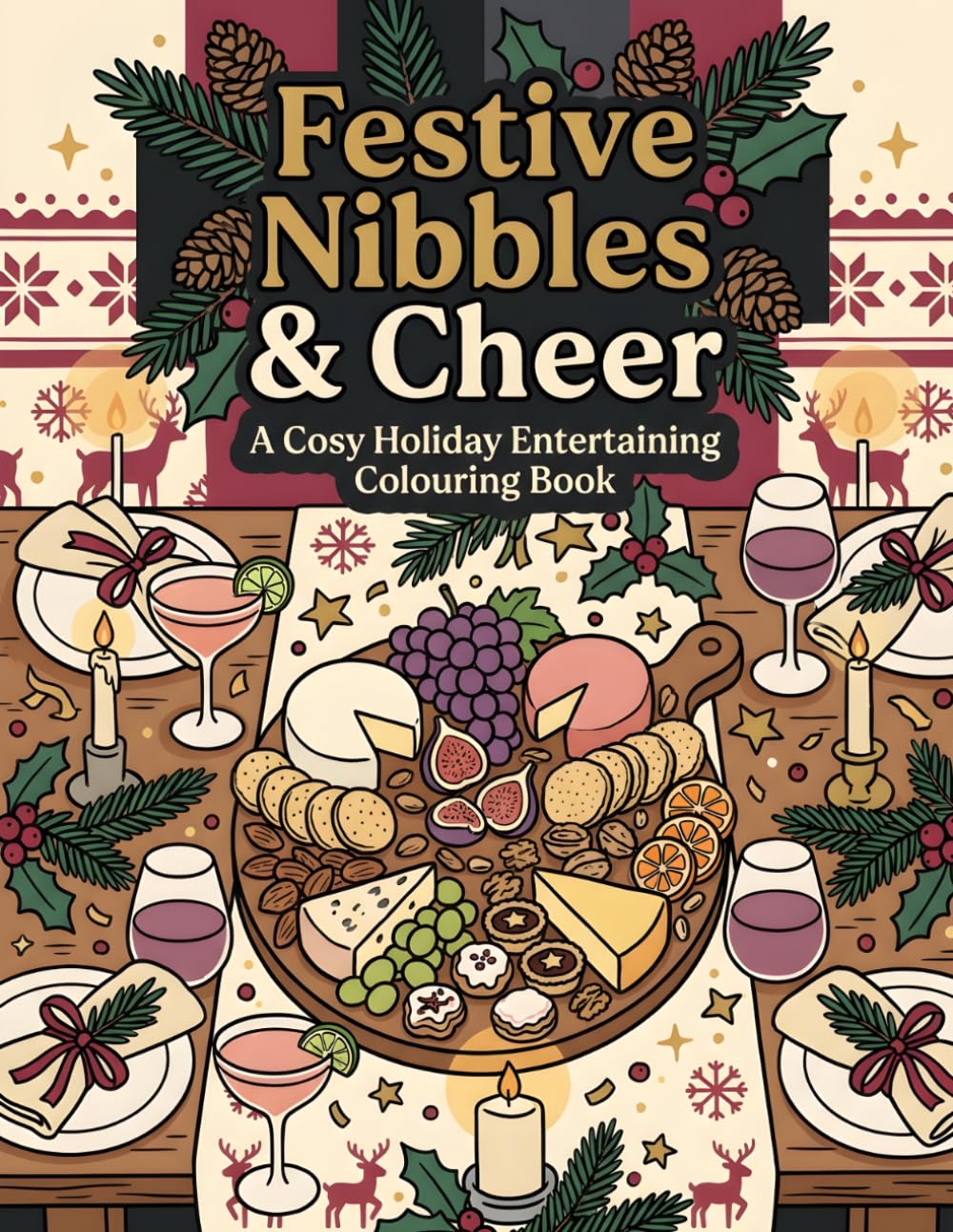 Festive Nibbles & Cheer: A Cosy Holiday Entertaining Colouring Book baixar o livro de graça