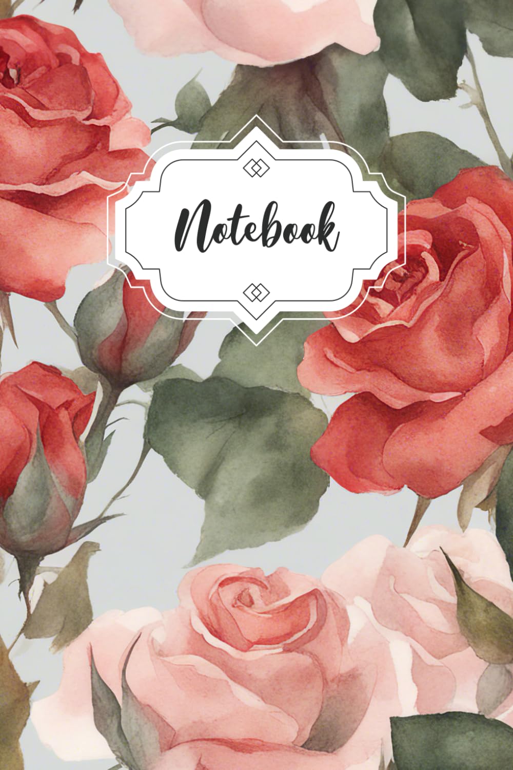 BOTANICAL FLOWERS - PINK RED ROSES | 6 x 9 in | Soft Pastel Watercolour Illustration, Beautiful & Elegant Pattern | 120 pages: Ruled / Lined Notebook baixar livro de graça