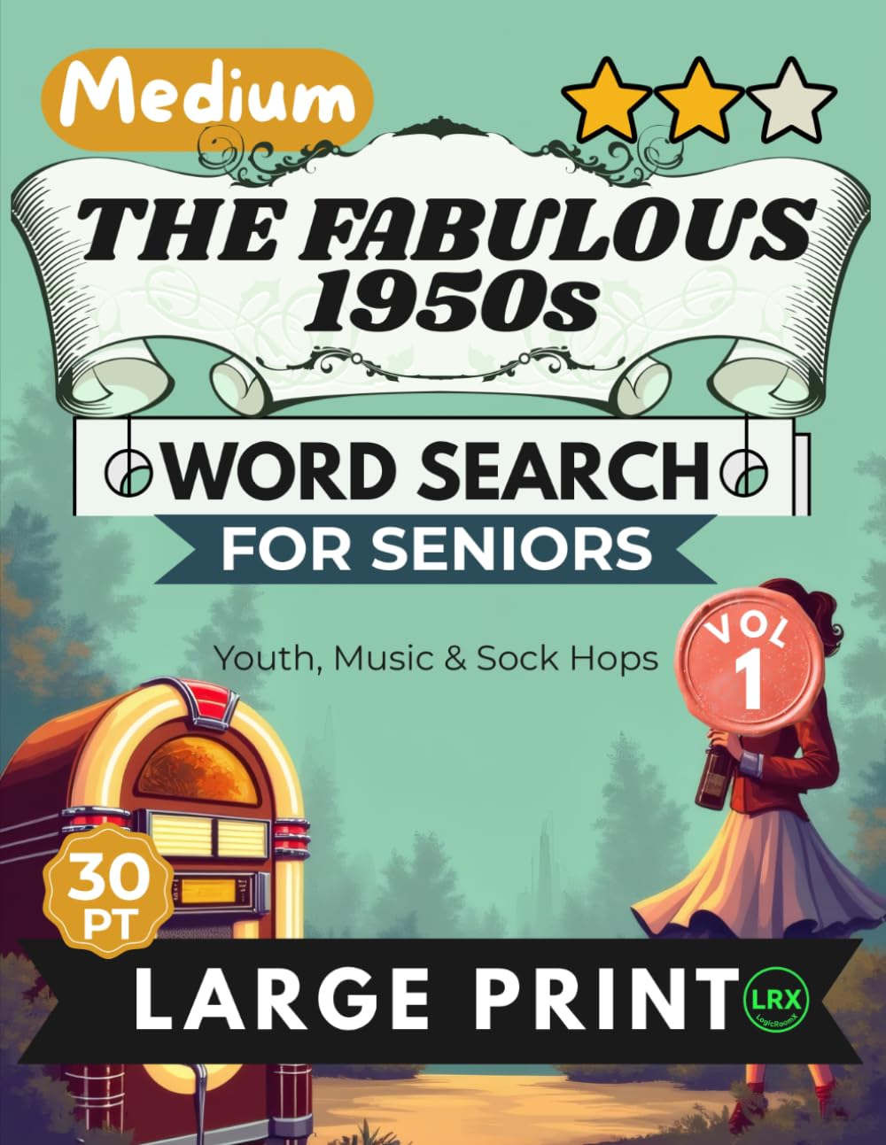 Medium The Fabulous 1950s Vol 1 Word Search for Seniors Large Print: 100 Fun Retro Puzzles | 14x14 Grid 30pt Large Font | Forward & Diagonal Search | Youth, Music & Sock Hops baixar o livro de graça