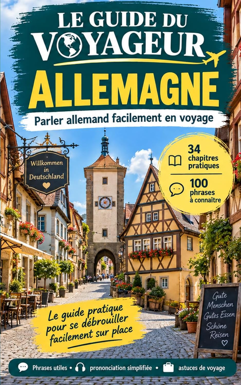 Le guide du Voyageur Allemand: Le guide de poche pour se débrouiller partout avec phrases prêtes à l’emploi, prononciation simplifiée et dialogues essentiels (Voyage horizon) (French Edition)