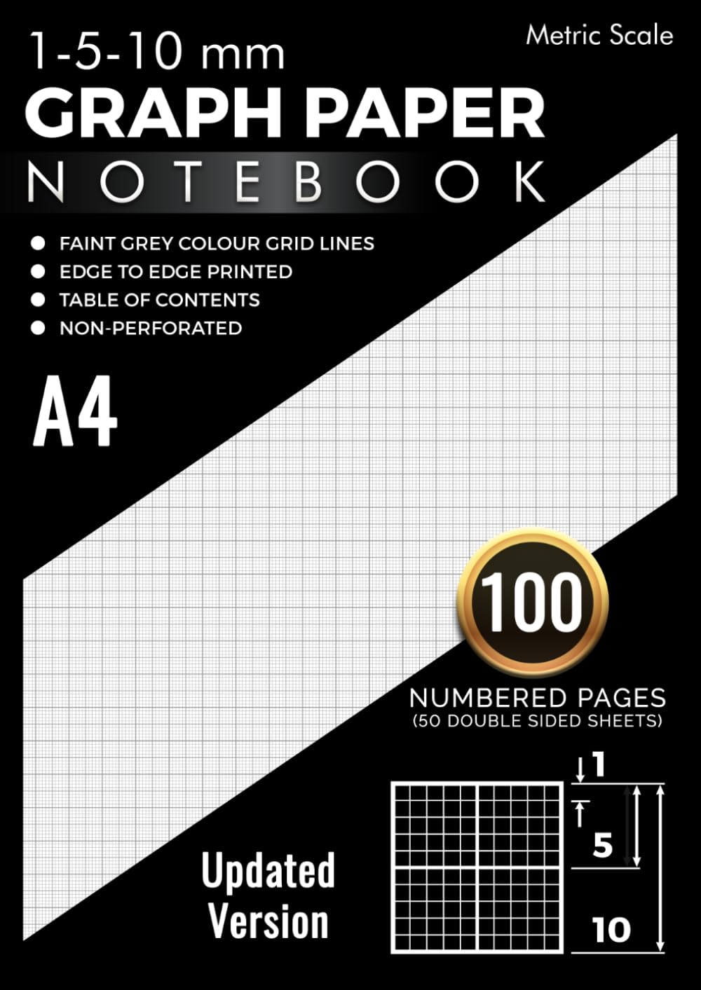 1-5-10 mm Graph Paper Notebook: 1, 5, 10 mm Squares | DIN A4 (8.27" x 11.69") | 10x10 Cross Section | Edge to Edge Print | Thin Gray Grid Lines | 100 Numbered Pages with Table of Contents baixar o livro de graça