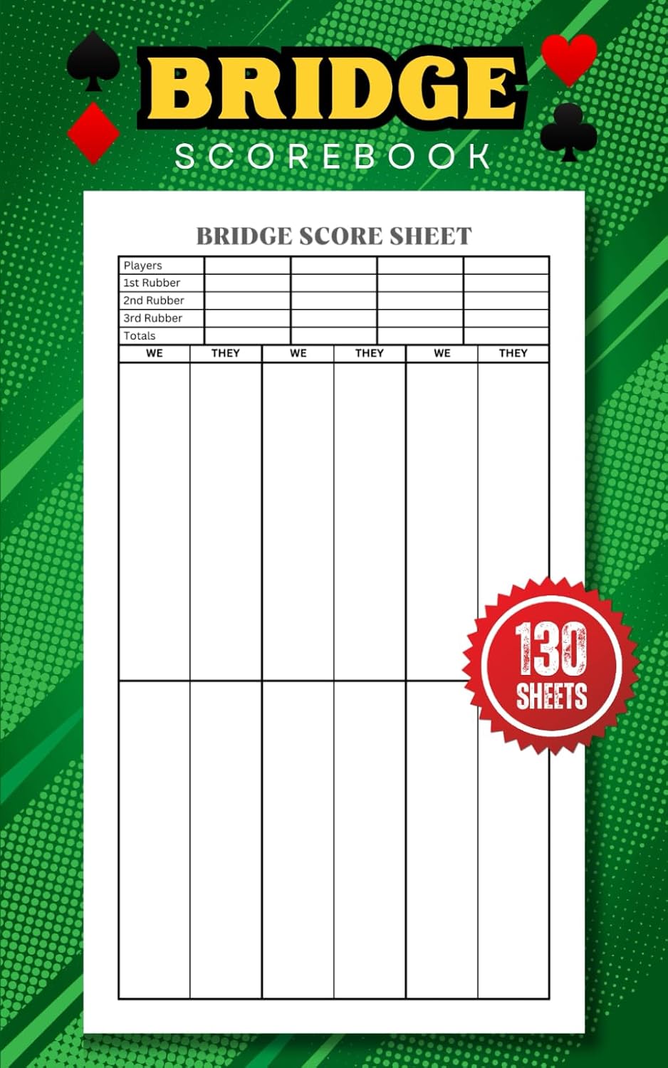 ler totalmente Bridge Scorebook: 130 Bridge Score Sheets Notebook, Size 5 x 8 inches