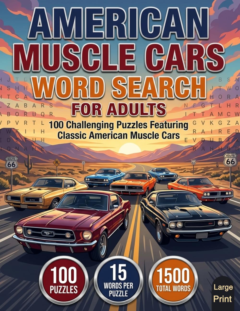 American Muscle Cars Word Search for Adults: 100 Large-Print Puzzles Featuring Classic and Modern Muscle Cars | Challenging Brain Games with 1,500 Automotive-Themed Words baixar o livro de graça