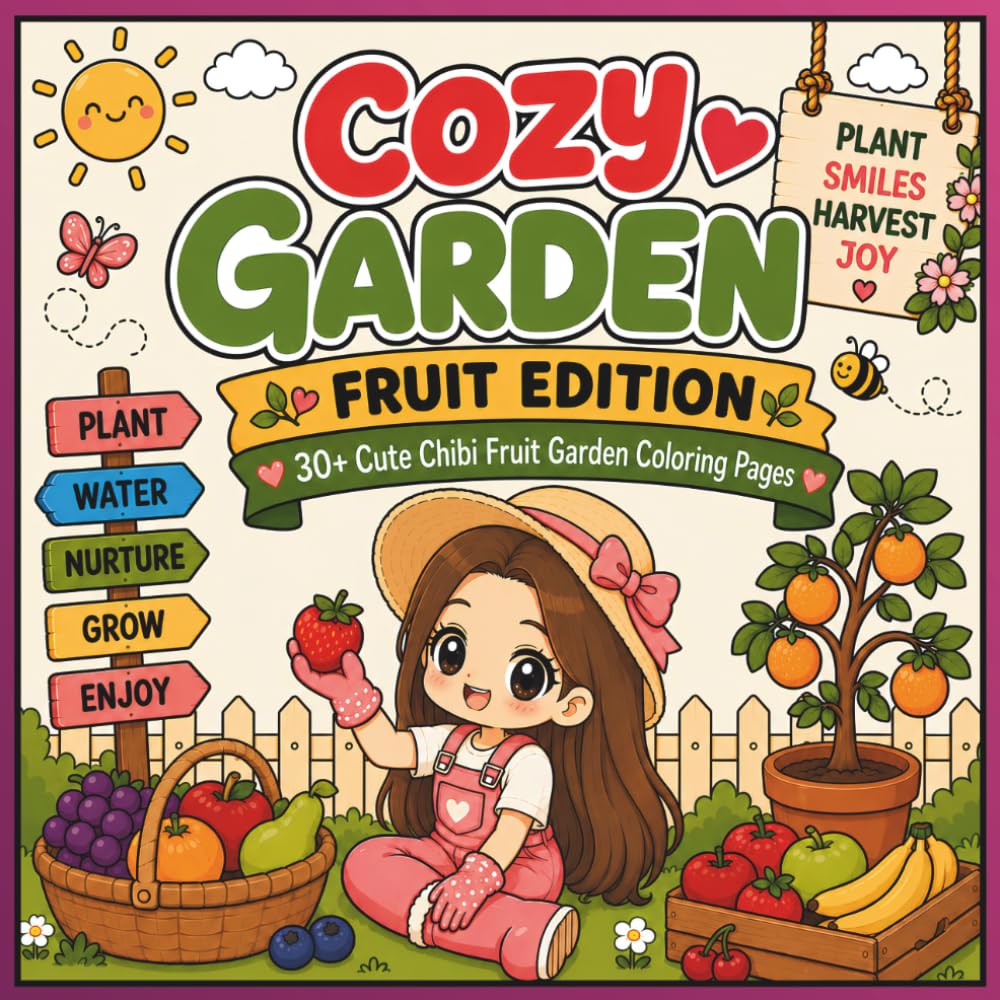ler totalmente Cozy Garden: Fruit Edition: 30+ Cute Chibi Fruit Garden Coloring Pages for Relaxation and Fun