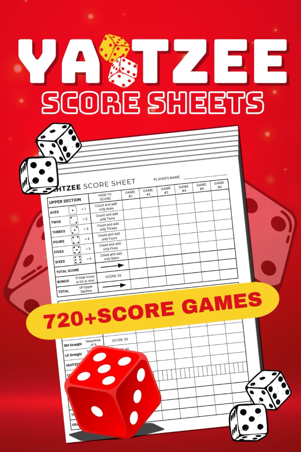 Yahtzee Score Pads: Large Print 6X9 inches Yahtzee Score Sheets,720+ Score Games for Scorekeeping baixar o livro de graça