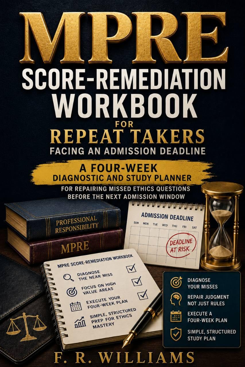 capítulo por capítulo baixar MPRE SCORE-REMEDIATION WORKBOOK FOR REPEAT TAKERS FACING AN ADMISSION DEADLINE: A FOUR-WEEK DIAGNOSTIC AND STUDY PLANNER FOR REPAIRING MISSED ETHICS QUESTIONS... THE NEXT ADMISSION WINDOW (English Edition)