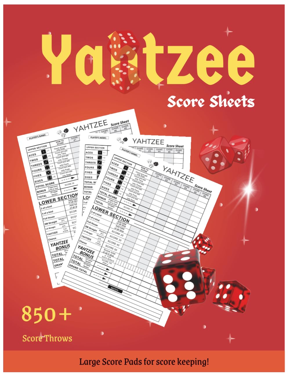 Yatzee Score Pads 8.5x11 inches: Yatzee Score Games for Scorekeeping, Large Print Yahtzee Score Sheets baixar livro de graça
