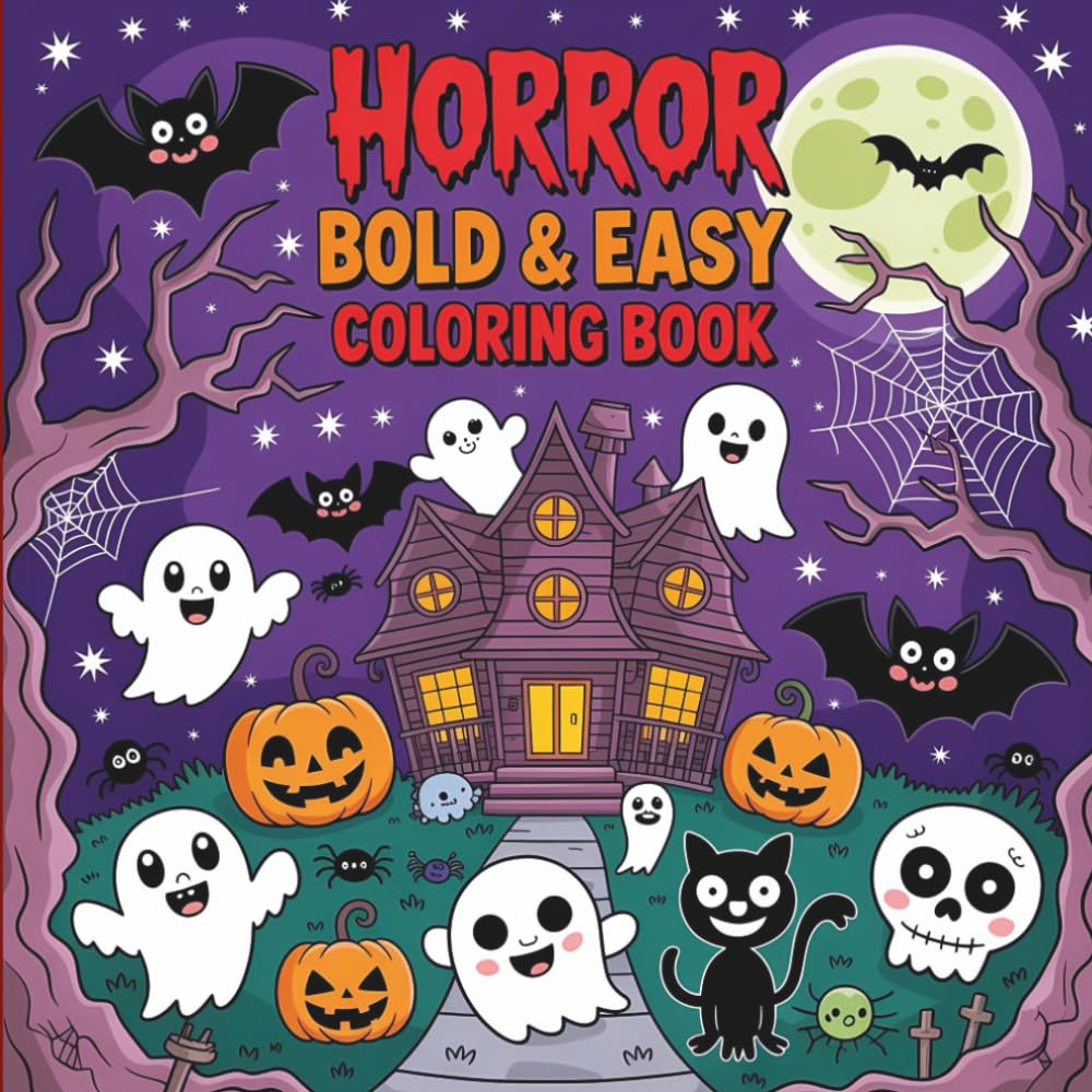 ler totalmente Horror Bold & Easy Coloring Book: Simple Spooky Designs for Relaxation, Stress Relief, and Creative Fun