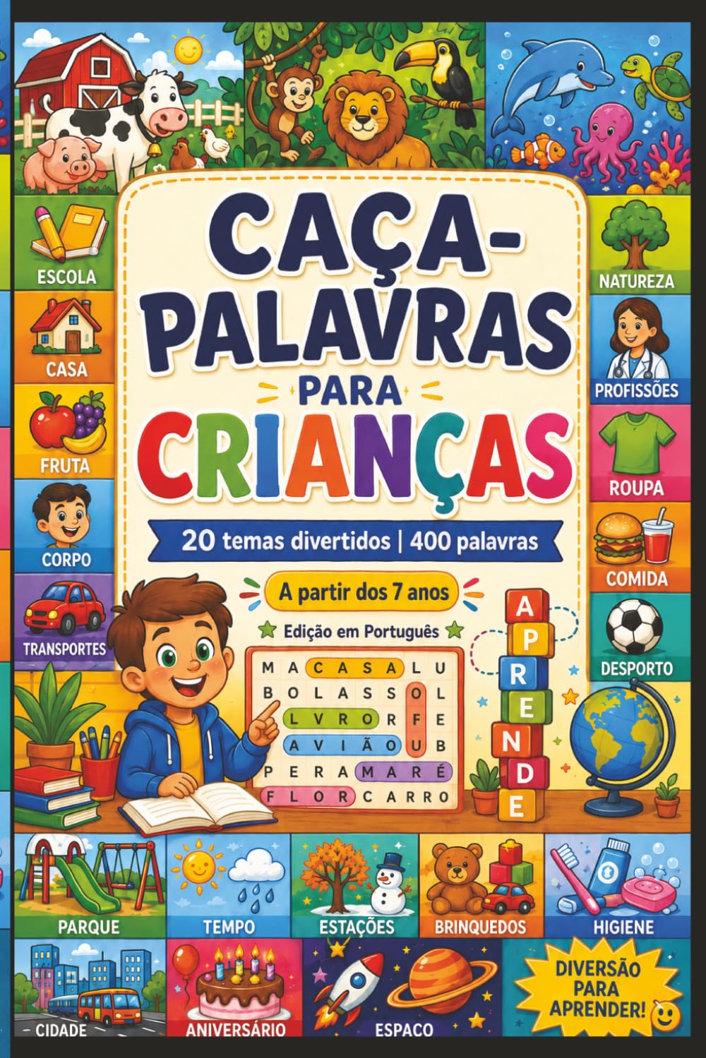 capítulo por capítulo baixar Sopas de Letras para Crianças: 20 Temas Divertidos com 400 Palavras | Livro de Atividades Educativas para Crianças a Partir dos 7 Anos (Portuguese Edition)