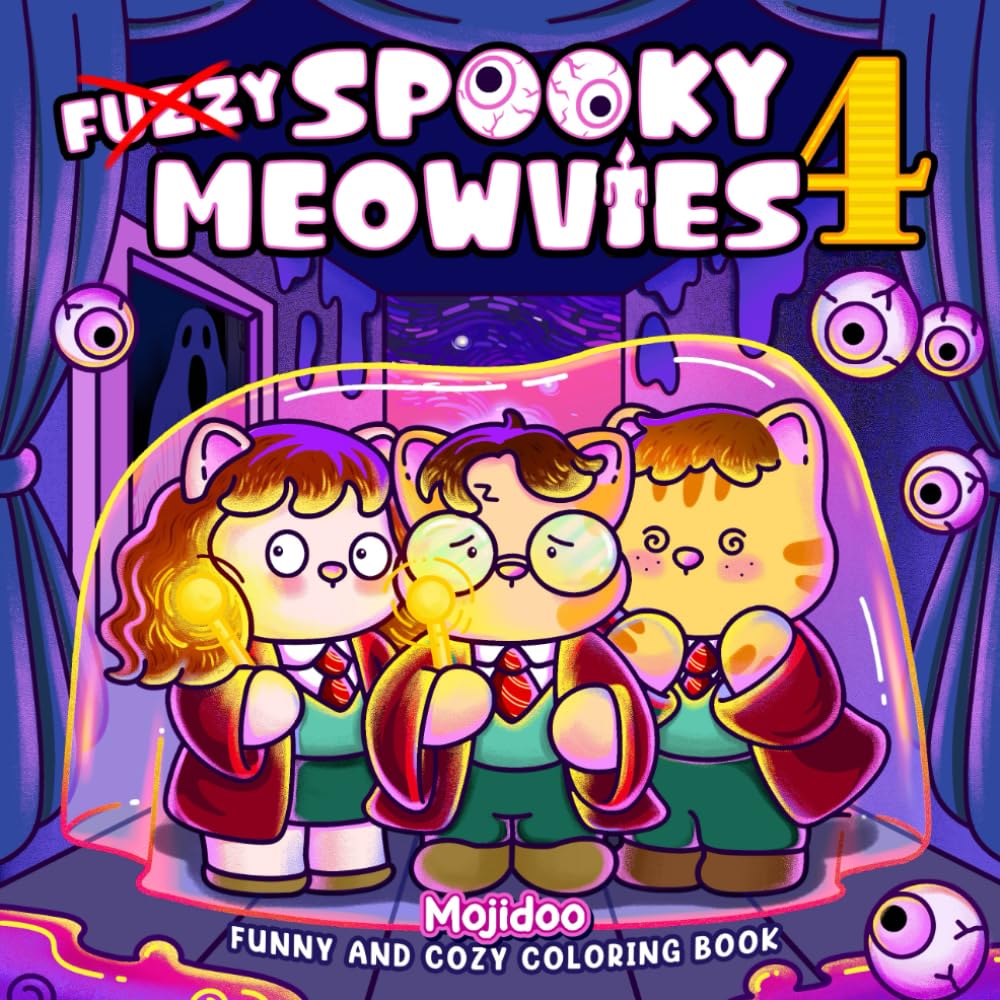 ler totalmente Spooky Meowvies: Cozy and Cute Coloring Book for Adults & Teens Featuring Creepy and Fuzzy Cat Friends in Movie-Inspired Scenes (Meowvies Coloring)