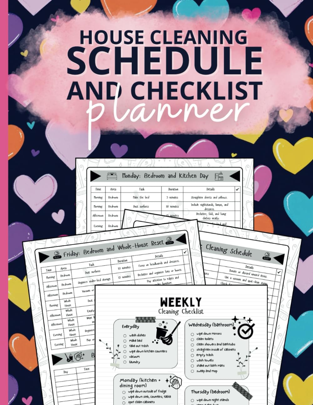 House cleaning schedule and checklist planner: 12 Months of Daily, Weekly, Monthly, and Yearly Cleaning Checklists For Adults baixar o livro de graça