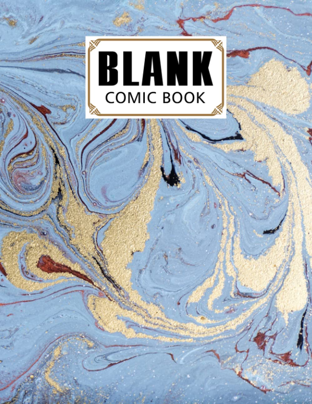 Blank Comic Book: Marbled Golden Cover, Draw Your Own Comics - 120 Pages of Fun and Unique Templates - A Large 8.5" x 11" Notebook by Saskia Reich baixar livro de graça