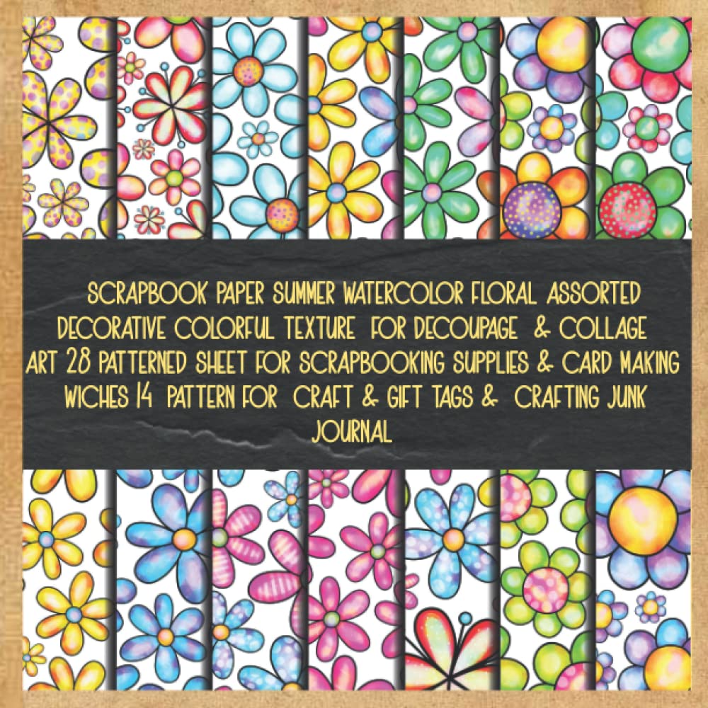 capítulo por capítulo baixar scrapbook paper summer watercolor floral assorted decorative colorful texture for decoupage & collage art 28 patterned sheet for scrapbooking... craft & gift tags & crafting junk journal