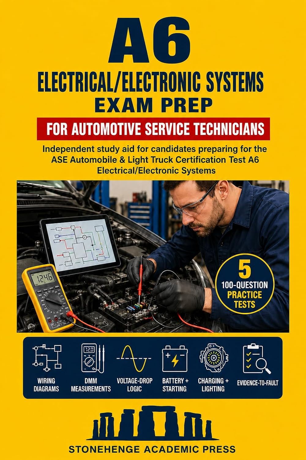 ler totalmente ASE A6 Electrical/Electronic Systems Exam Prep: Evidence-to-Fault Diagnosis with 5 Full Practice Tests (English Edition)