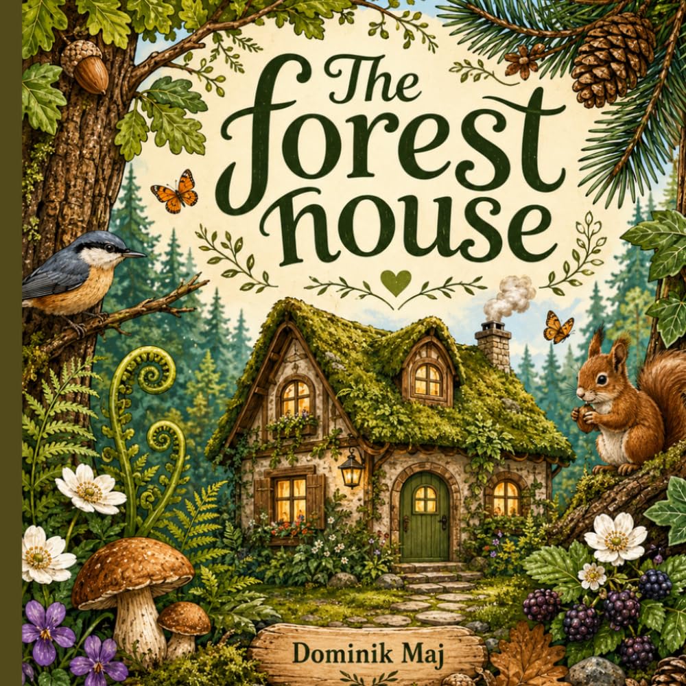 ler totalmente The Forest House: A Cozy Woodland Coloring Book for Adults: Bold and Easy Designs of Forest Animals, Plants, Mushrooms, Flowers, and Woodland Scenes for Relaxation
