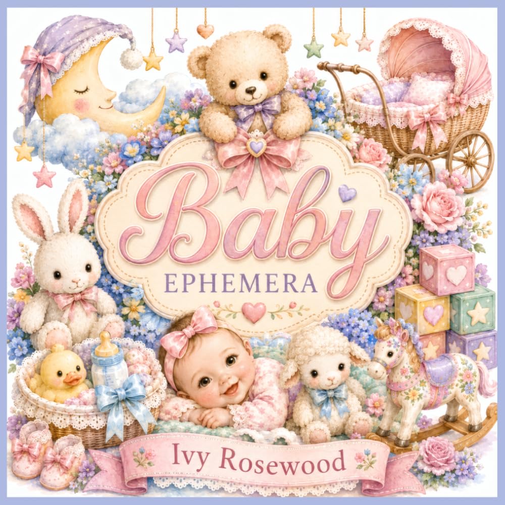 ler totalmente Baby Ephemera: 80 Adorable Baby Shower and New Baby Images for Scrapbooking, Junk Journals, Collage and Paper Crafts