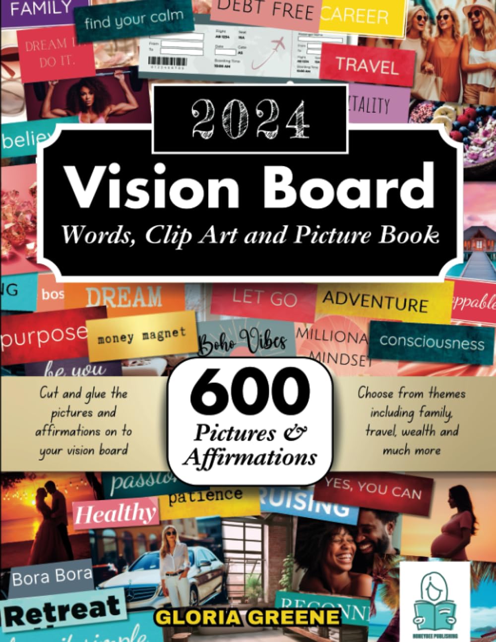 ler totalmente 2024 Vision Board Words, Clip Art And Picture Book: 600+ Powerful Words, Inspiring Quotes, Beautiful Images And Affirmations