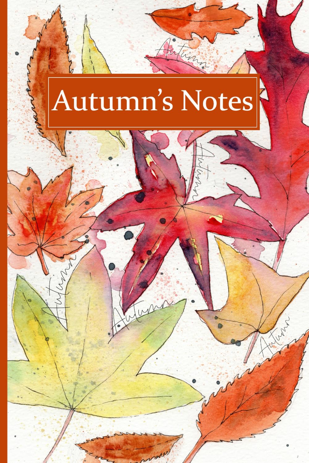 Autumn's Notes Notebook: Paperback Lined Name Notebook Journal With Watercolor Autumn Cover