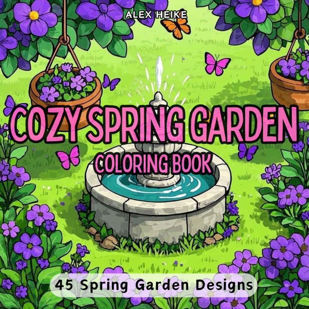 Cozy Spring Garden: Coloring Book With Floral Illustrations Featuring Blooming Flowers, Serene Landscapes, and Peaceful Nature Scenes to Relax and Inspire Your Creativity baixar livro de graça