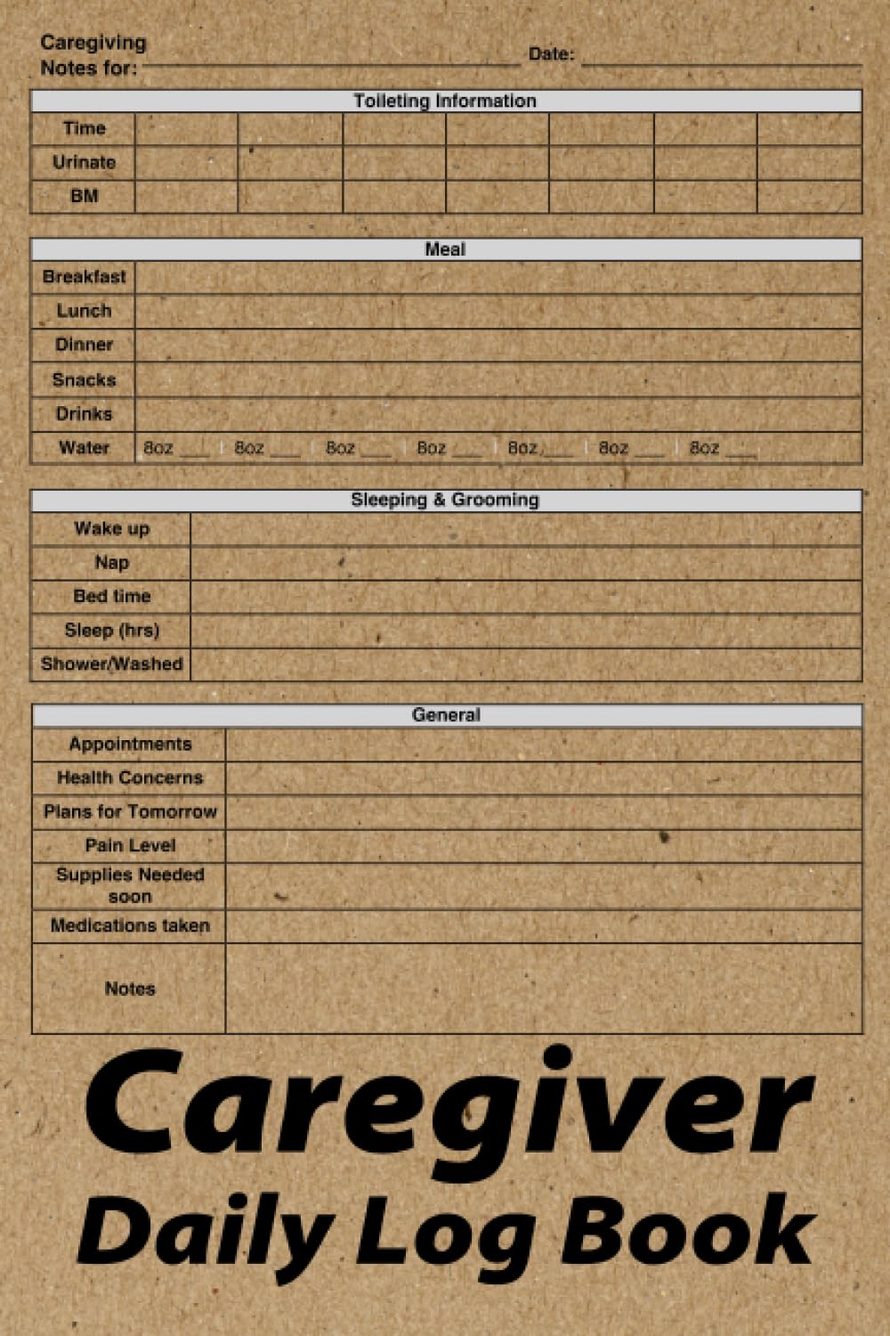 Caregiver Daily Log Book: Patients Journal Book For Caregivers, Medical Diary and Medicine Reminder Log, Daily sheets For Assisting Elderly People baixar o livro de graça