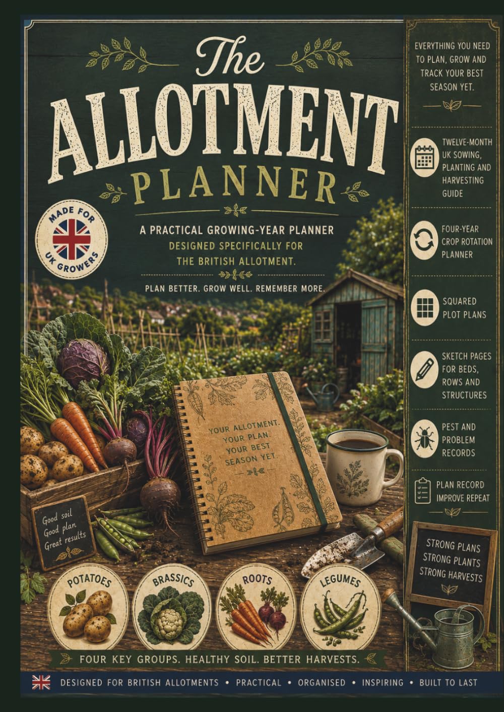 capítulo por capítulo baixar The Allotment Planner: A UK Growing Year Journal: Sowing Calendar, Crop Rotation, Harvest and Plot Records