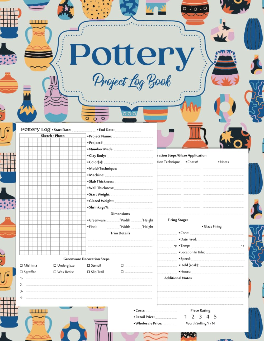 Pottery Project Log Book: Capture Your Ceramic Creations from Clay to Kiln | 8.5" x 11" inches baixar o livro de graça
