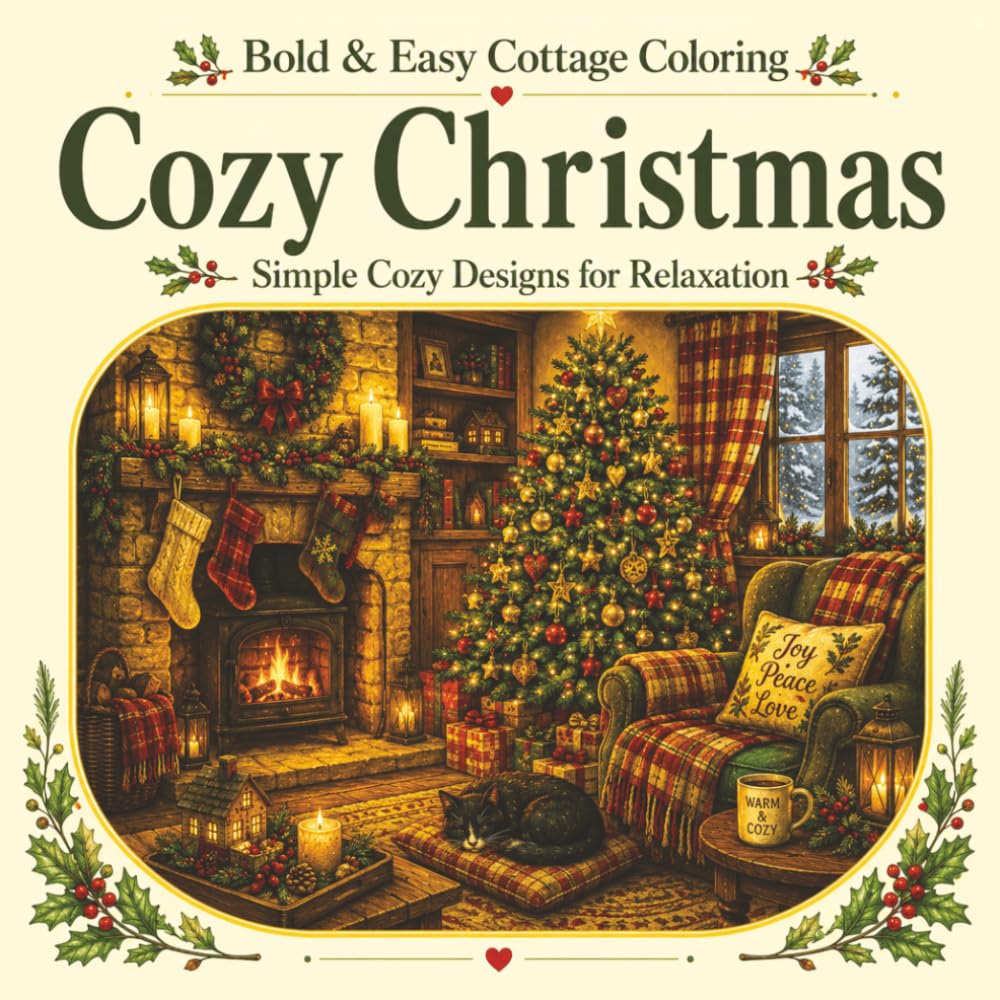 Cozy Christmas: Bold and Easy Cozy Holiday Scenes to Color (Bold & Easy Cottage Coloring) baixar livro de graça