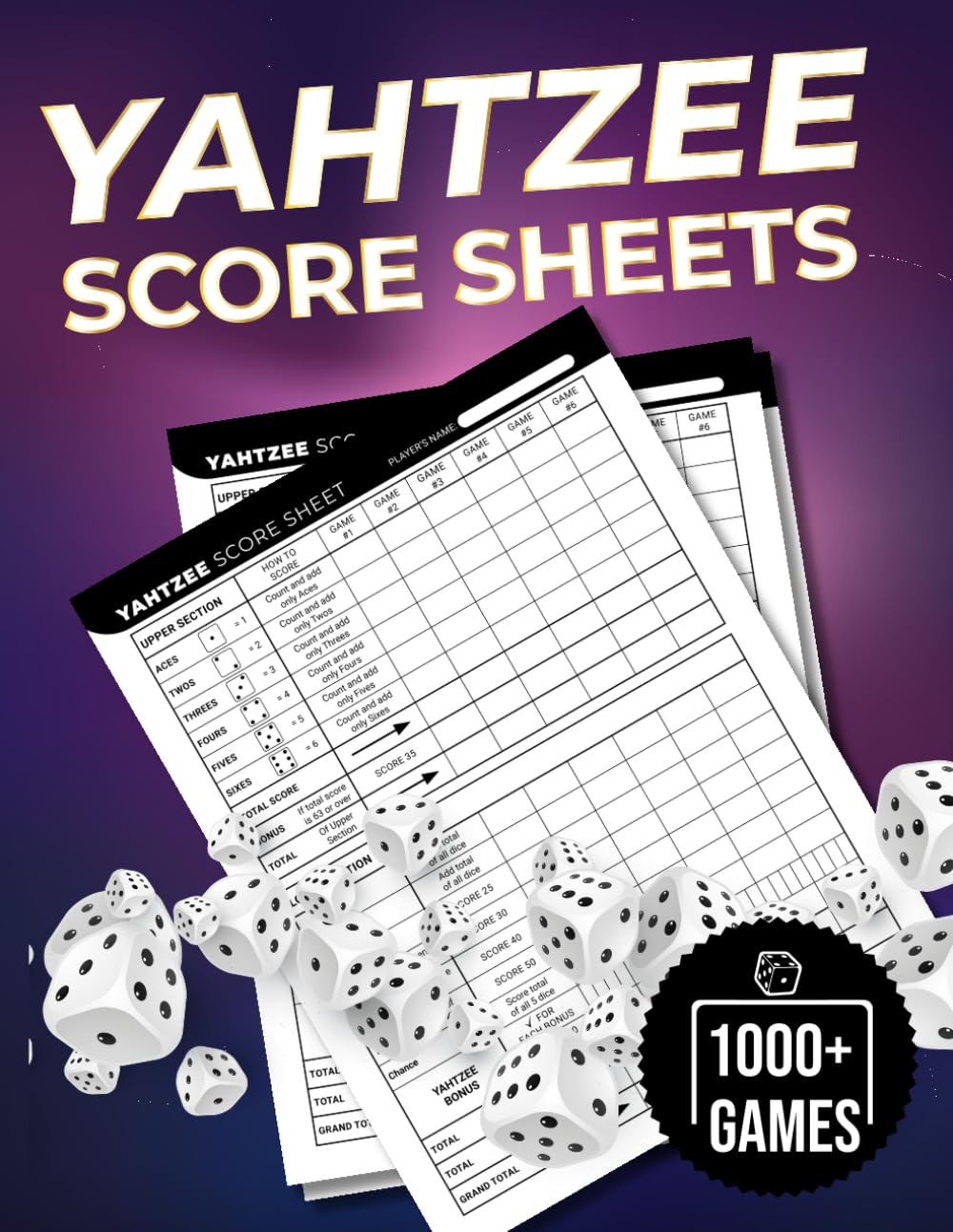 capítulo por capítulo baixar Yahtzee Score Sheets: Large Print Yahtzee Score Pads | 1000+ Score Games for Easy Scorekeeping | Original and Unique Layout Design | 8.5x11 Big Jumbo Size Yahtzee Cards Book