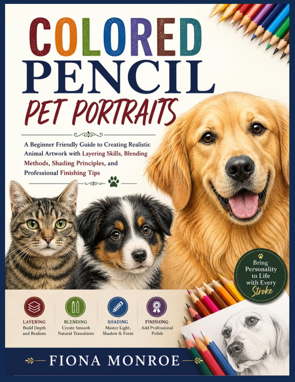 COLORED PENCIL PET PORTRAITS: A Beginner Friendly Guide to Creating Realistic Animal Artwork with Layering Skills, Blending Methods, Shading Principles, and Professional Finishing Tips baixar o livro de graça