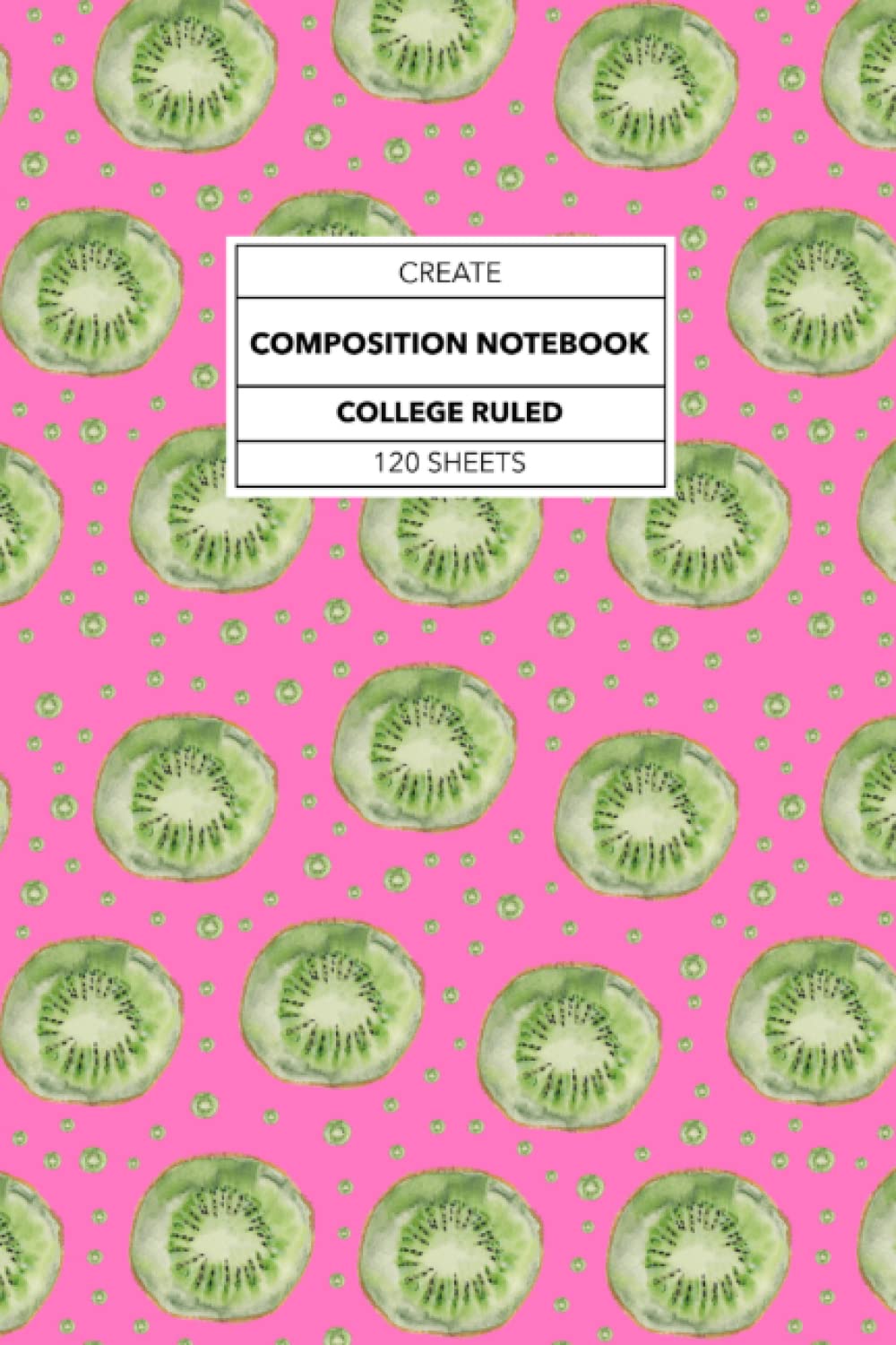 ler totalmente Pink Kiwi Fruit Pattern Composition Notebook for School, Studying, Work, Science, Math, Journaling, History, Writing, Notes & More: 6 X 9 Inches 120 College Ruled Sheets