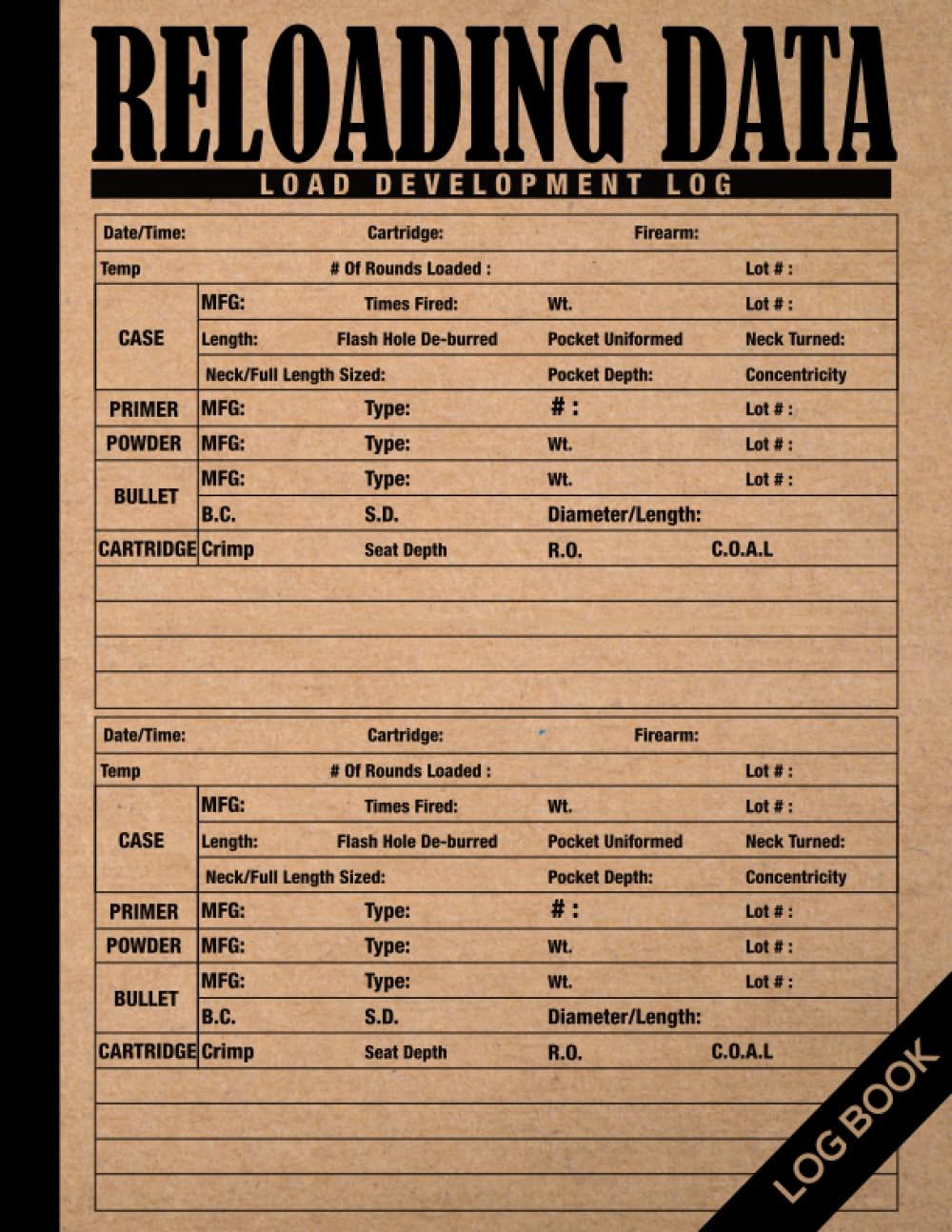 Reloading Data Log Book: Detailed Reloaders Ammunition Log Sheet For Shooters, Handloading Ammo Log Track & Record Ammunition Reloading Details Logbook baixar o livro de graça