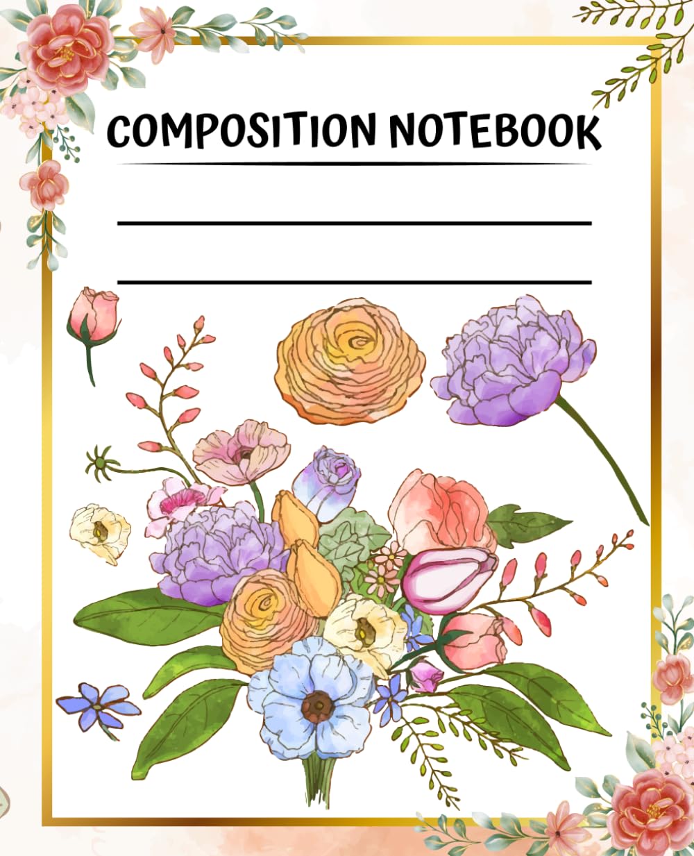 ler totalmente Composition Notebook College Ruled Vintage Pink Flowers: Perfect for stylish note of elegance to your daily writing cottage core aesthetic journal college school office work charlotte liberty