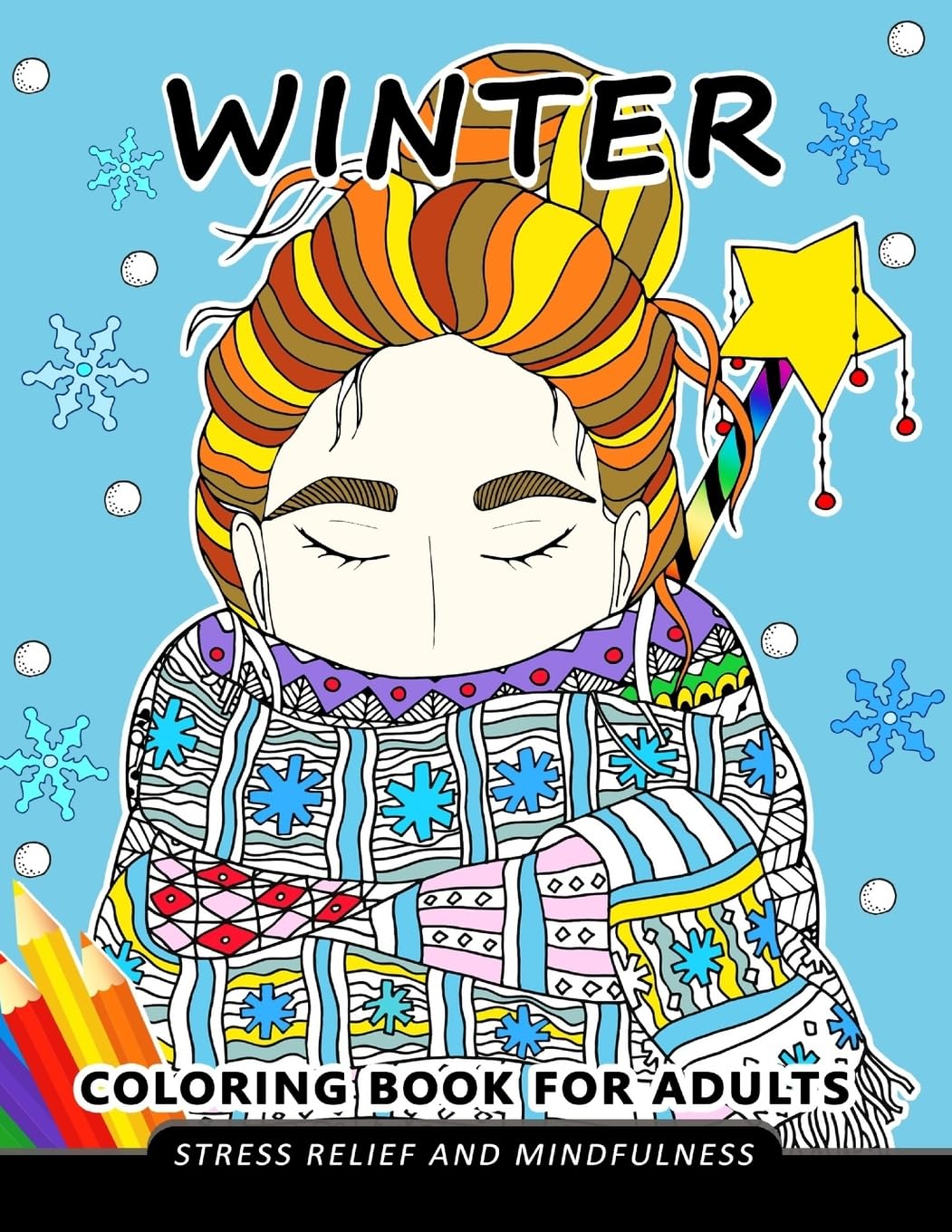 Winter Coloring Book for Adults: Stress-relief Coloring Book For Grown-ups, Men, Women baixar livro de graça