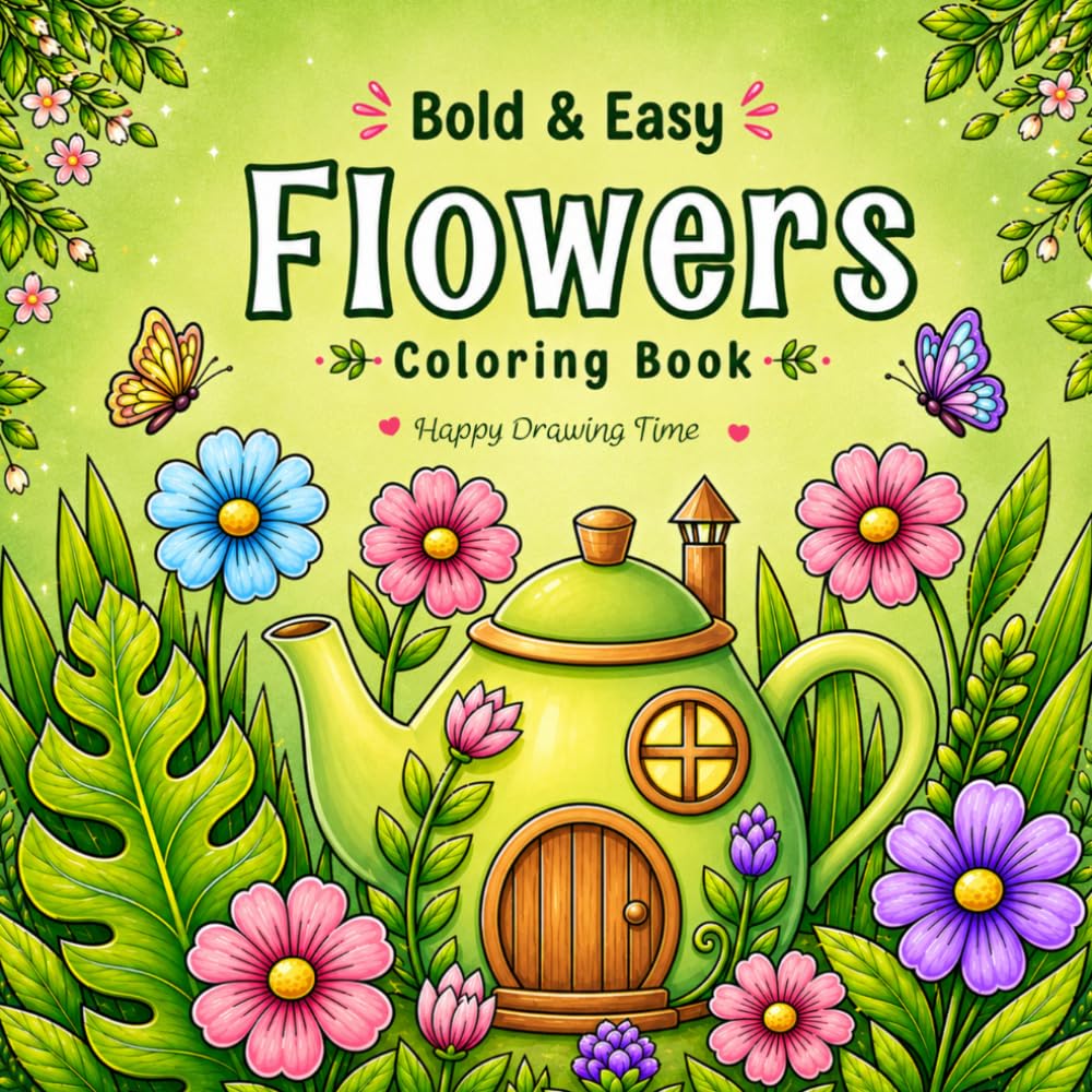 Flowers Coloring Book: Bold & Easy. For Teens and Adults. Stress Free Coloring Book. baixar o livro de graça