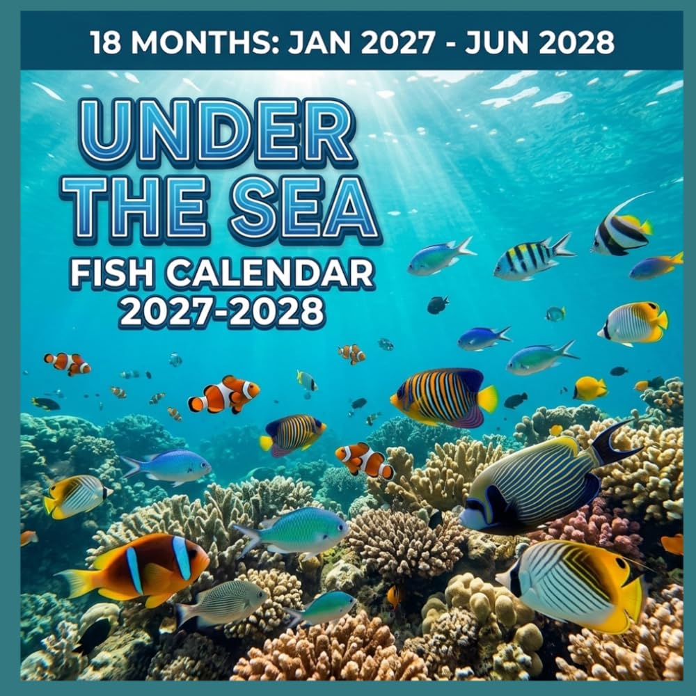 Under The Sea Fish Calendar 2027-2028: 18 Months Monthly Wall Planner from January 2027 to June 2028, Vibrant Coral Reef & Tropical Ocean Marine Life Photography for Daily Organizing baixar o livro de graça