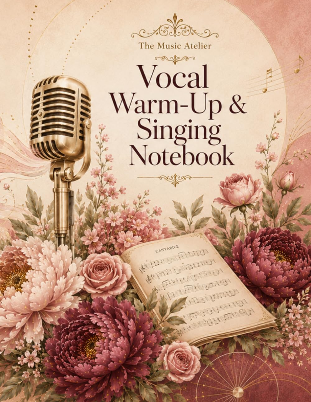 ler totalmente Vocal Warm-Up & Singing Notebook: Geometric Floral Edition — voice practice journal for warm-ups, exercises, songs, range notes and vocal progress