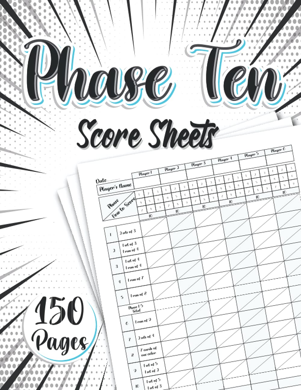 Phase Ten Score Sheets: 8.5 x 11 inch | 150 pages baixar livro de graça