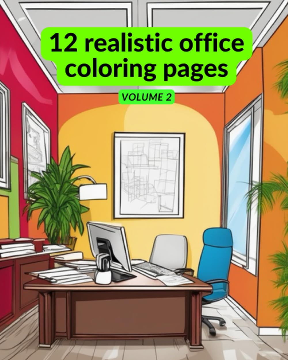 12 realistic office coloring pages