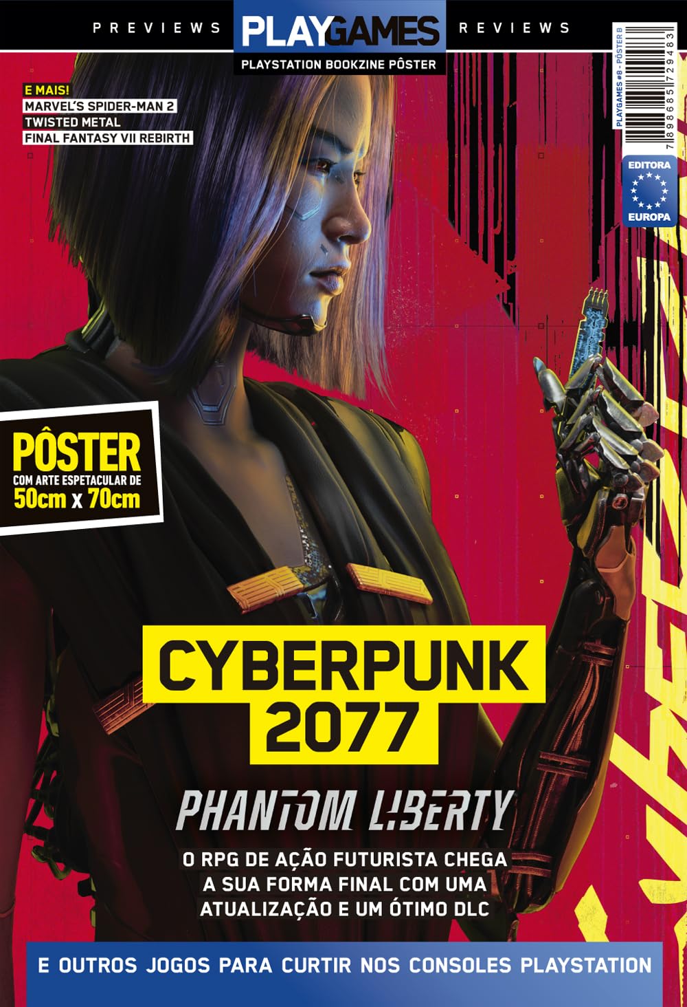 ler totalmente Cyberpunk 2077 Phantom Liberty - Superpôster PlayGames