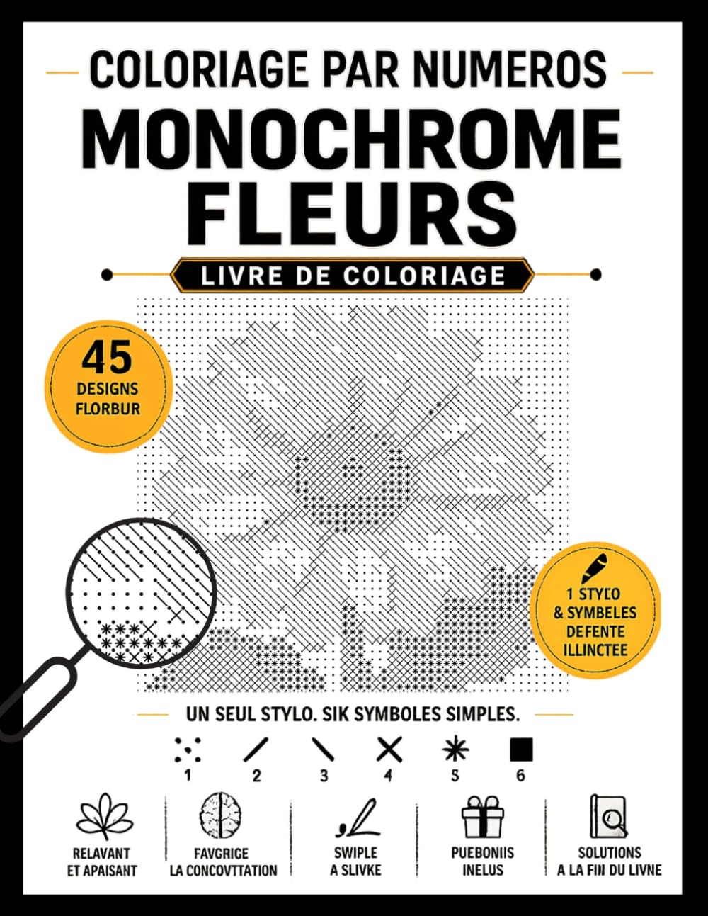 capítulo por capítulo baixar Coloriage par numéros monochrome: Peinture numéro, Monochrome coloriage, 45 magnifiques coloriage fleurs. (French Edition)