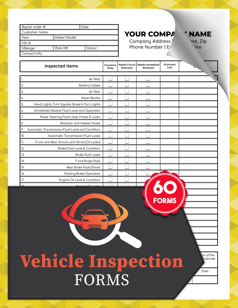 capítulo por capítulo baixar Vehicle Inspection Forms: 27 Point Visual Checklist For Mechanics and Drivers | 60 Forms, 120 Single-Sided Pages