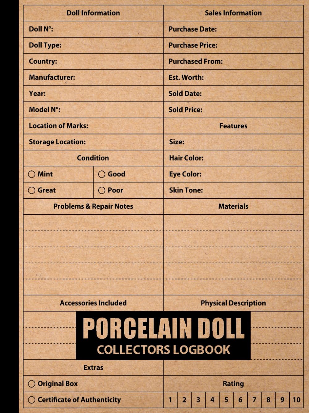 Porcelain Doll Collectors Logbook: Inventory Book Ideal for Doll Collectors. baixar livro de graça