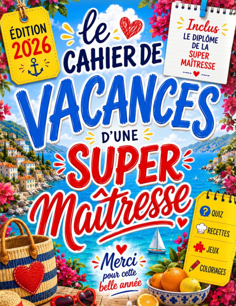 ler totalmente Cahier de Vacances Maîtresse: Idée de Cadeau Remerciement Merci, Original Maîtresse d'École Fin d'Année. Carnet de Multi-Jeux, Activités, Coloriages,... Mots Mêlés, Kakuro, Quiz (French Edition)
