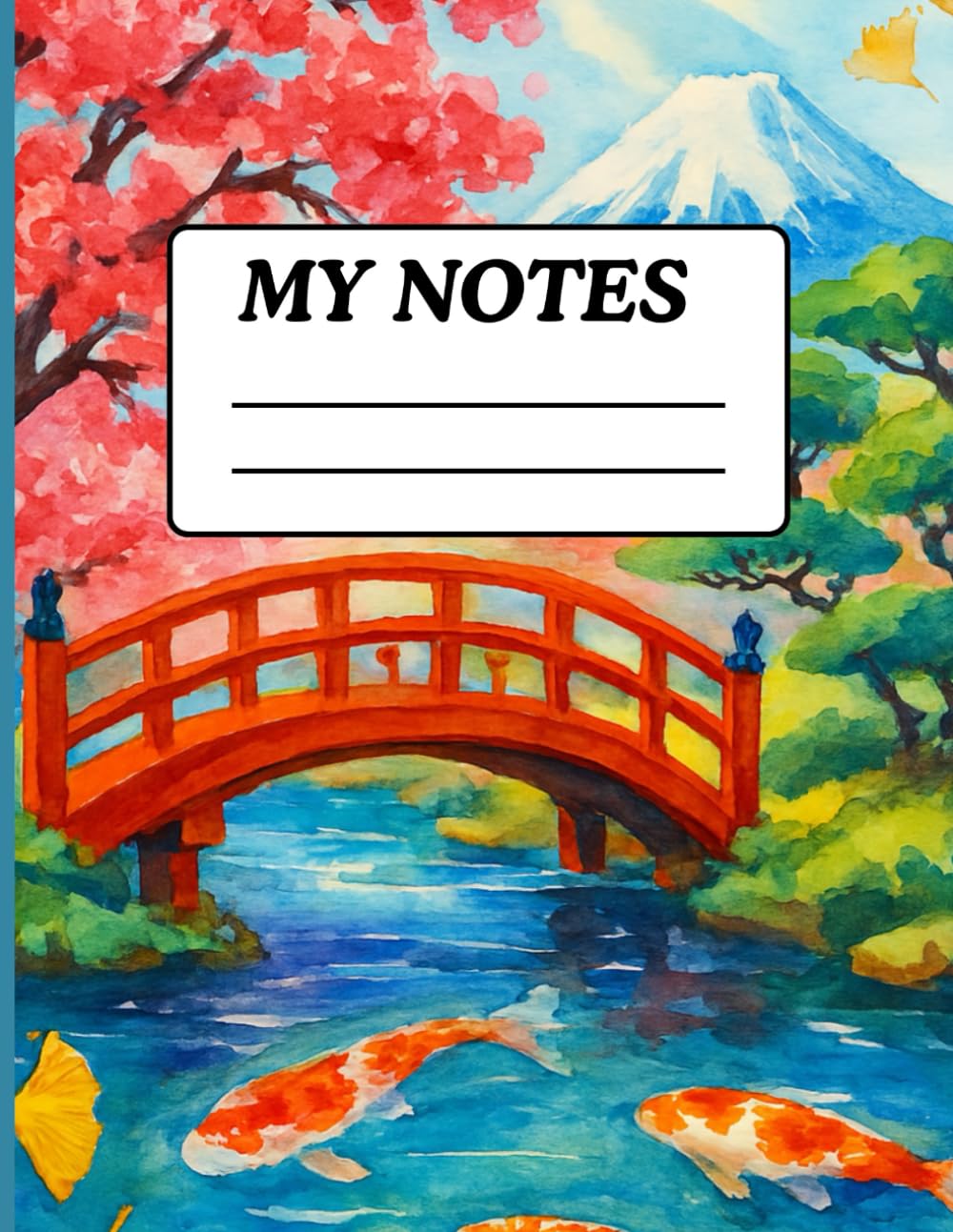ler totalmente Whispers of the Garden- A Japanese Serenity Notebook: Ruled Journal with Vivid Watercolor Japanese Landscape & Elegant Interior Elements