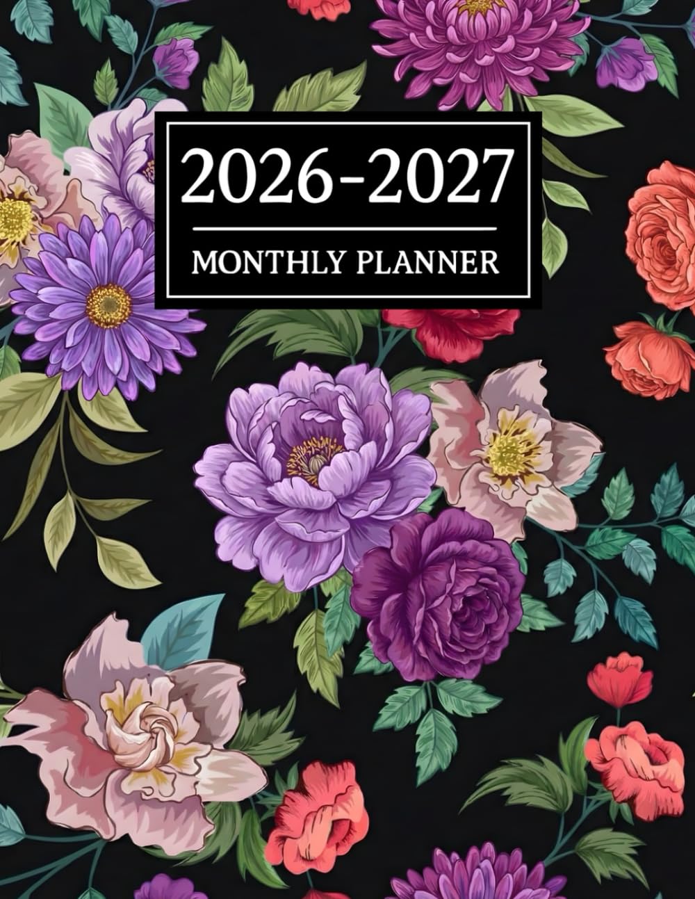 ler totalmente monthly planner with notes pages: 2 Year Calendar Schedule Organizer | Calendar January 2026 – December 2027 Agenda With Holidays | For Men & Women,... | large print 8.5 x11inche flower Cover