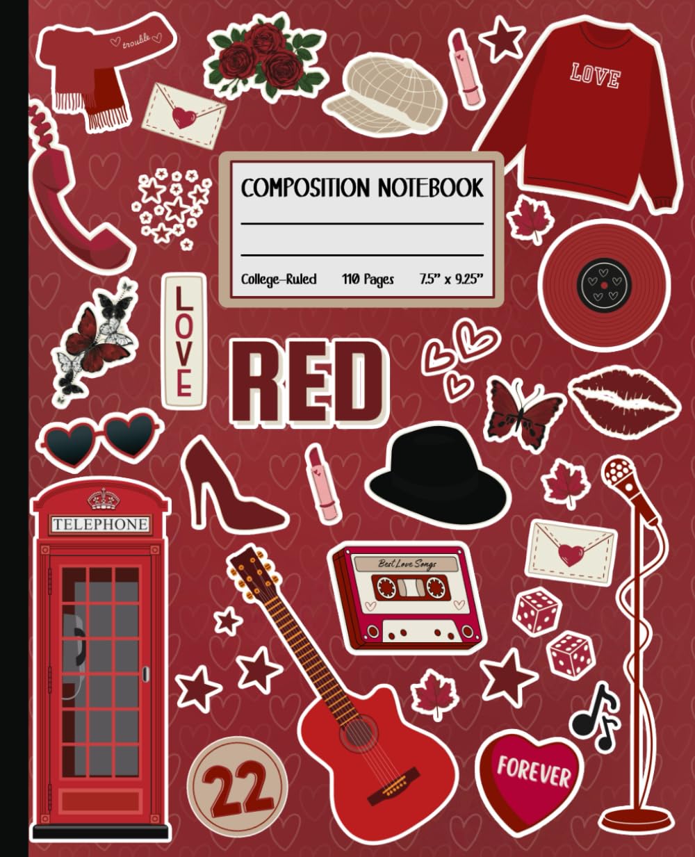 Swift-Inspired Composition Notebook: College-Ruled Journal 7.5” x 9.25” | A Perfect Gift for Music Lovers | Ideal for School, College and Journaling | Red Cover baixar o livro de graça