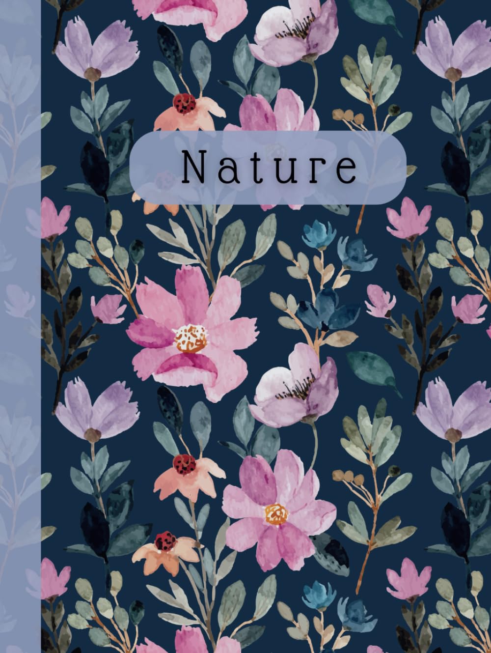 Hardcover Notebook 8.5 x 11, Unlined Large Blank Journal A4: Unruled, Plain, Elegant Floral Aesthetic Notebook for Girls, Teens, Women to Write Stories, Draw and Office (120 pages), Dark Blue baixar livro de graça