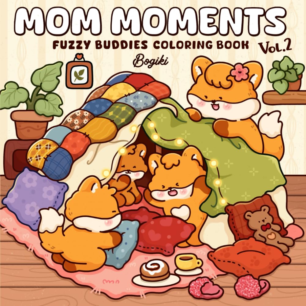 ler totalmente Mom Moments: Vol. 2 Coloring Book for Adults and Teens Featuring Adorable Animals and Cozy Family Scenes for Relaxation