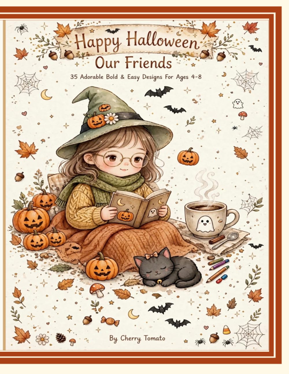 ler totalmente Happy Halloween with our Friends: A Spooky Cute Bold and Easy Coloring Book for Kids 4-8